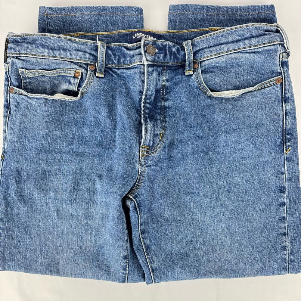 Lands End Square Rigger Straight Leg Denim Jeans